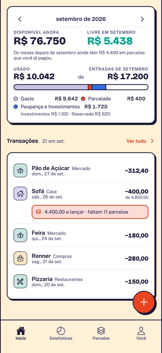 Início: o que está livre este mês